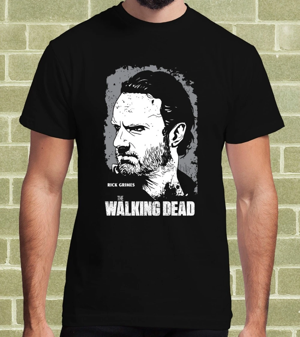 Высокое качество хлопок Повседневная мужская Ходячие мертвецы Рик Граймс