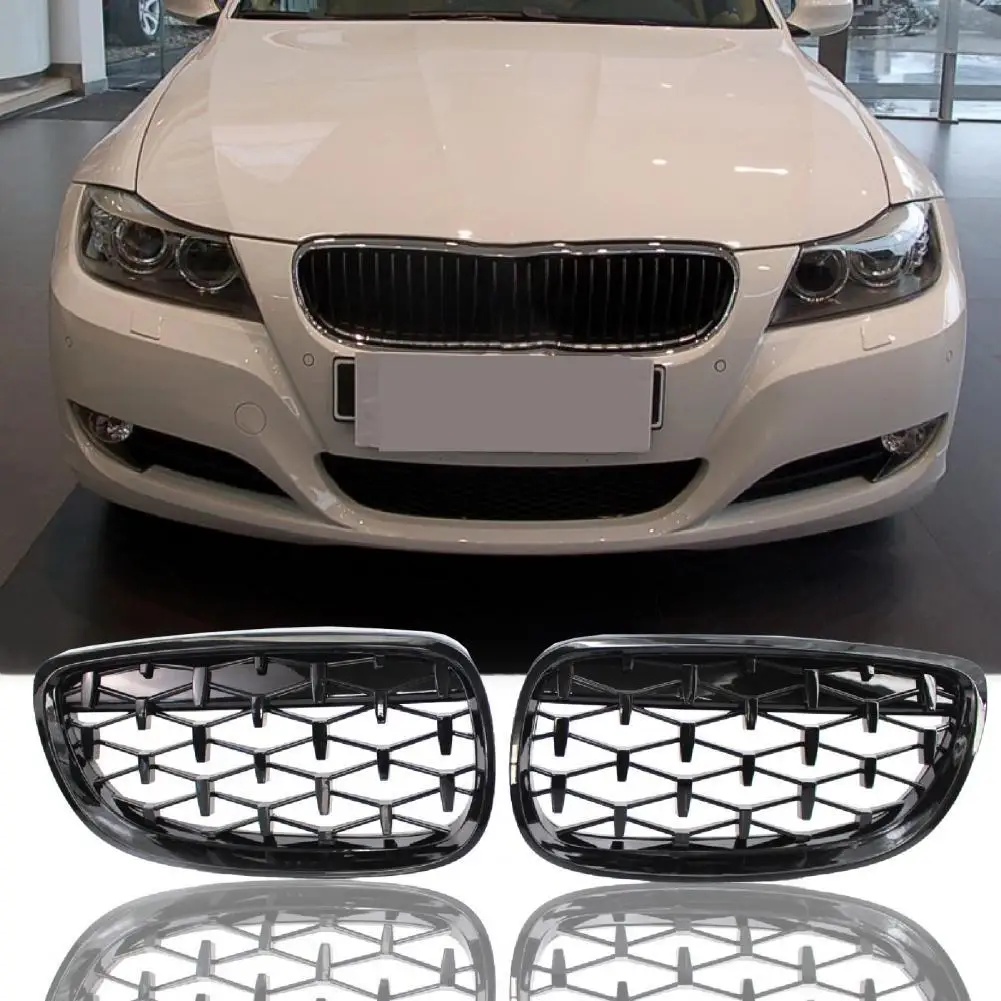 

Передняя решетка для радиатора, сменная глянцевая черная износостойкая решетка для радиатора 51137157277 51137157278 для BMW 3 серии E, 2 шт.