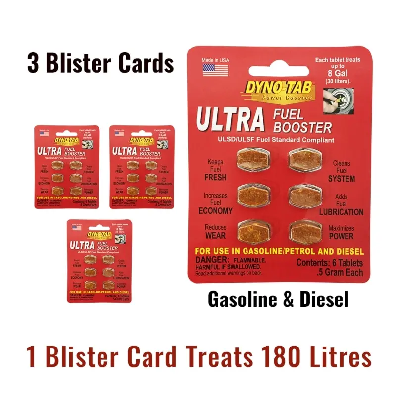 Dyno Tab Ultra Fuel Octano Booster Benzina E Diesel Carbon And System Cleaner Dynotab Trattamento Carburante Risparmio Economico