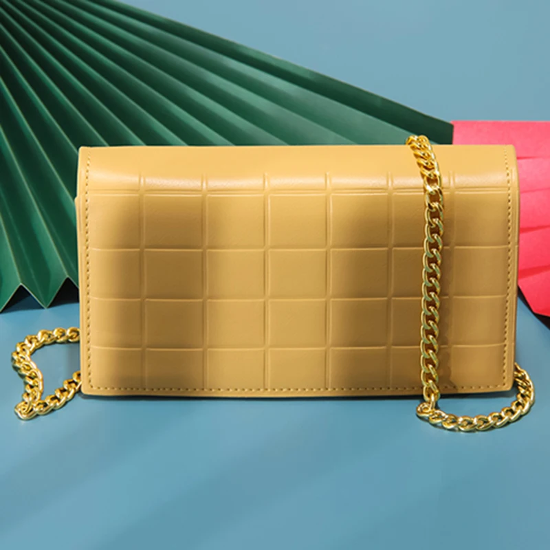 

Маленькая женская сумка, модная новинка 2021, высококачественные женские сумки-мессенджеры на плечо, однотонная сумка через плечо с цепочкой ...