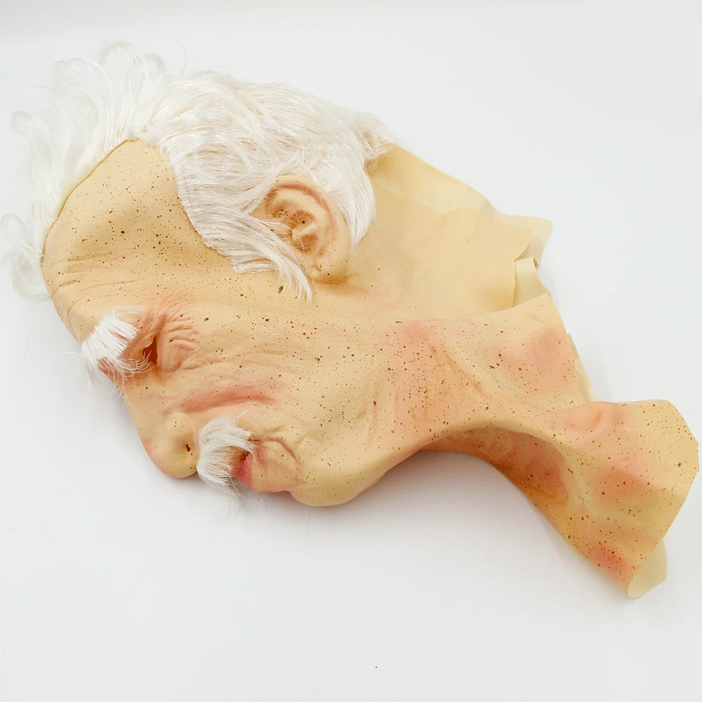 

Old man latex mask white beard Halloween mask costume props horror movie party mask cosplay horror wig mask cosplay horror