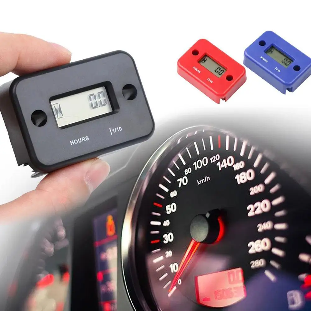 

Водонепроницаемый цифровой счетчик часов с ЖК-дисплеем, Портативный счетчик часов для мотоциклов/лодок, счетчик часов