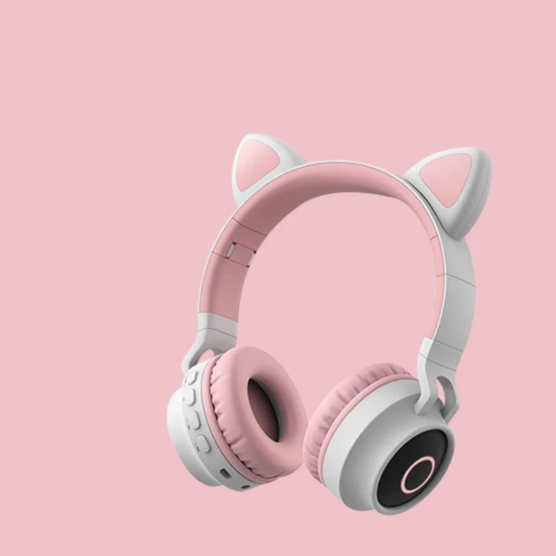 Шумоподавляющие LED наушники с кошачьими ушами молодежные Bluetooth 5.0 детские