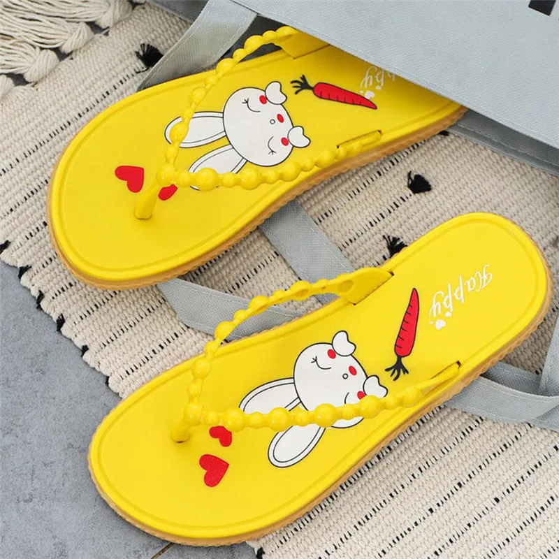 Домашние Вьетнамки Женские милые тапочки с кроликами Новинка Сезон весна-лето