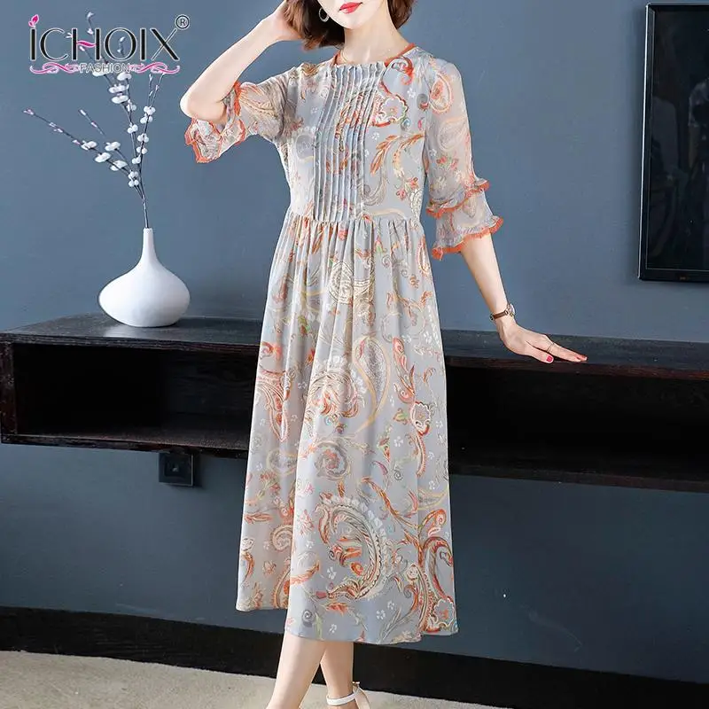 Женское шелковое платье с принтом Элегантное длинное вечернее в китайском стиле