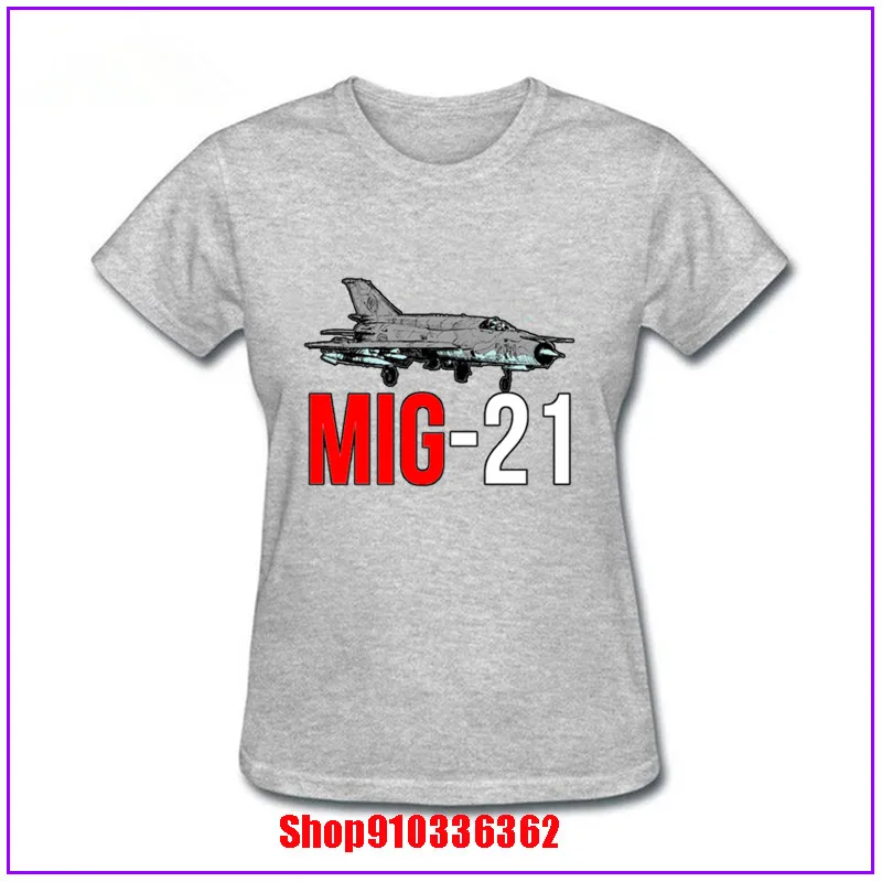 Женские модные дизайнерские топы MIG 21 Jet Air Plane Повседневная футболка крутая белая