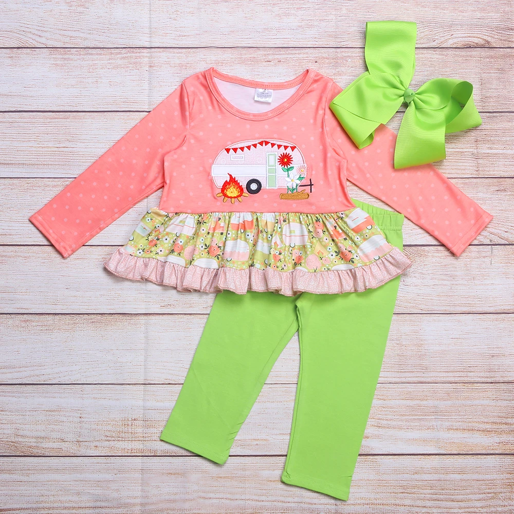 

Baby Spring Autumn Clothing Set Flower Design 2pcs Toddler Kids Girls Tops Dress Long Pants Leggings Outfits Clothes 1-7 Years