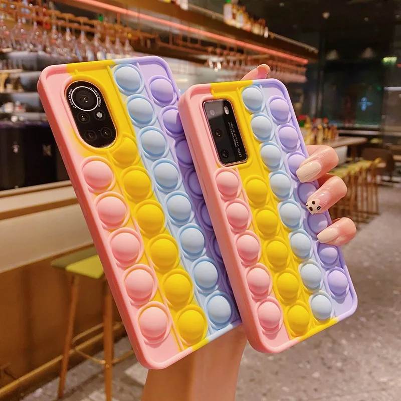 

Pop Bubble Reliver Stress Phone Case For Xiaomi Redmi Note 10 9 8 7 K20 Pro 9C 9T Mi 10T 11 Lite 10 9T Pro 8 Poco X3 M3 F3 Cover