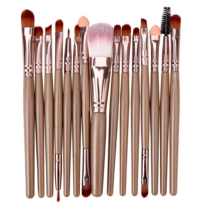 

Makeup Brushes Set 15pcs Eyebrow Highlighter Powder Foundation Eye Shadow Brush Cosmetics Professional Makeup Brush