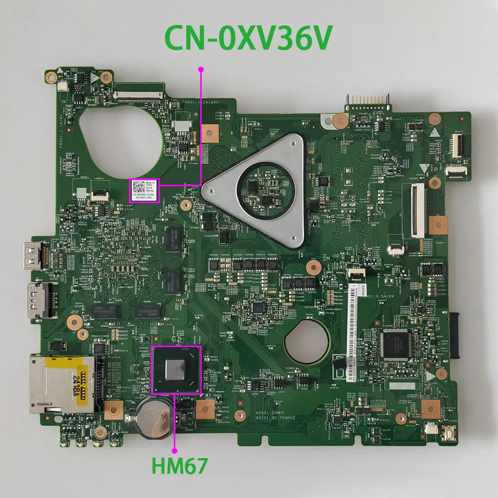 CN 0XV36V XV36V HM67 DDR3 HD6630M/1GB для Dell Vostro 3550 V3550 протестированная материнская плата