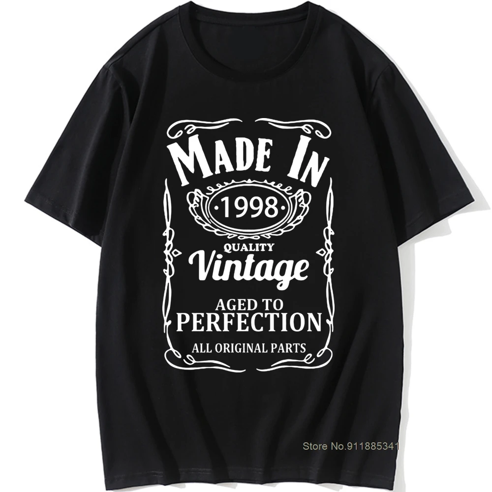 

Vintage Made In 1998 T Shirt Birthday Present Funny Unisex Graphic Vintage Cool Cotton Short Sleeve Design O-Neck Father T-shirt