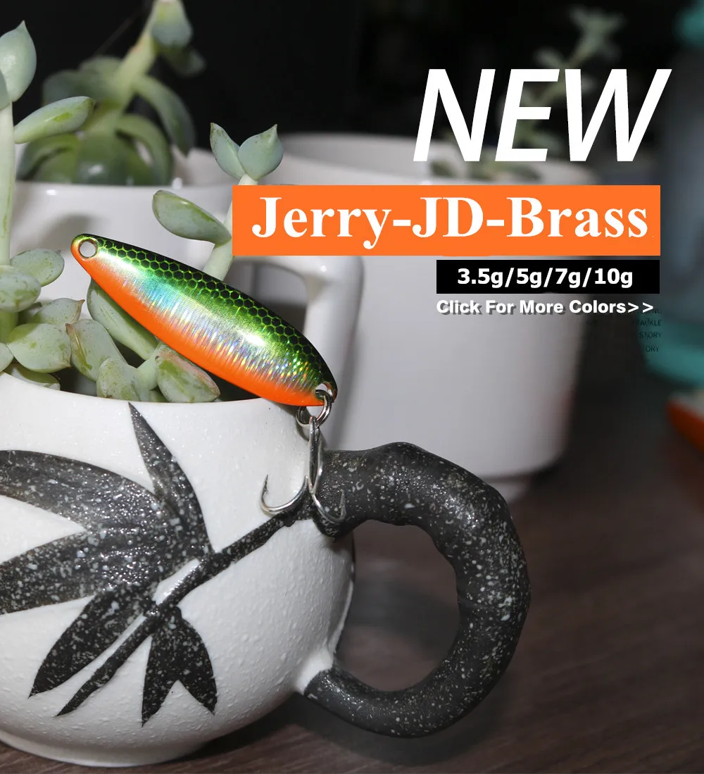 Jerry JD Künstliche Löffel Locken 7g 10g Casting Metall Jigging Köder Angelgerät Für Lachs Zander Pesca – Detail 1