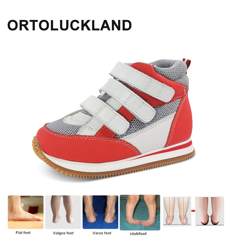 

Kids Sneakers Boys Training Orthopedic Running Shoes For Children Toddlers Rubber Boots Girls Red Rigid Clubfoot Casual Footwear