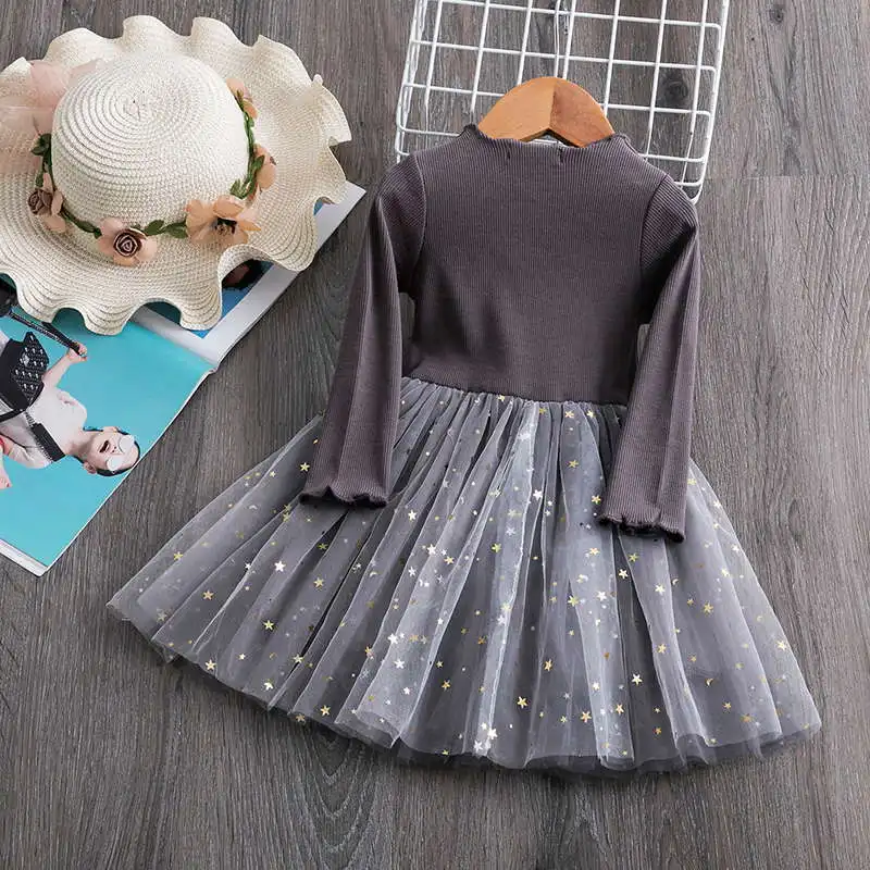 Little Girls Long Sleeves Dress School Casual Wear Daily Knit Autumn Winter Clothes Party Princess Kids Dresses For | Детская одежда и