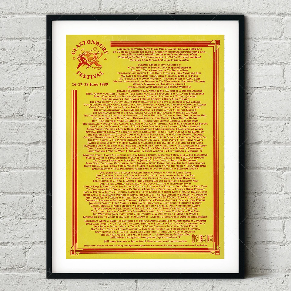 Фон для фотографий с художественным принтом Фестиваль Гластонбери 1990