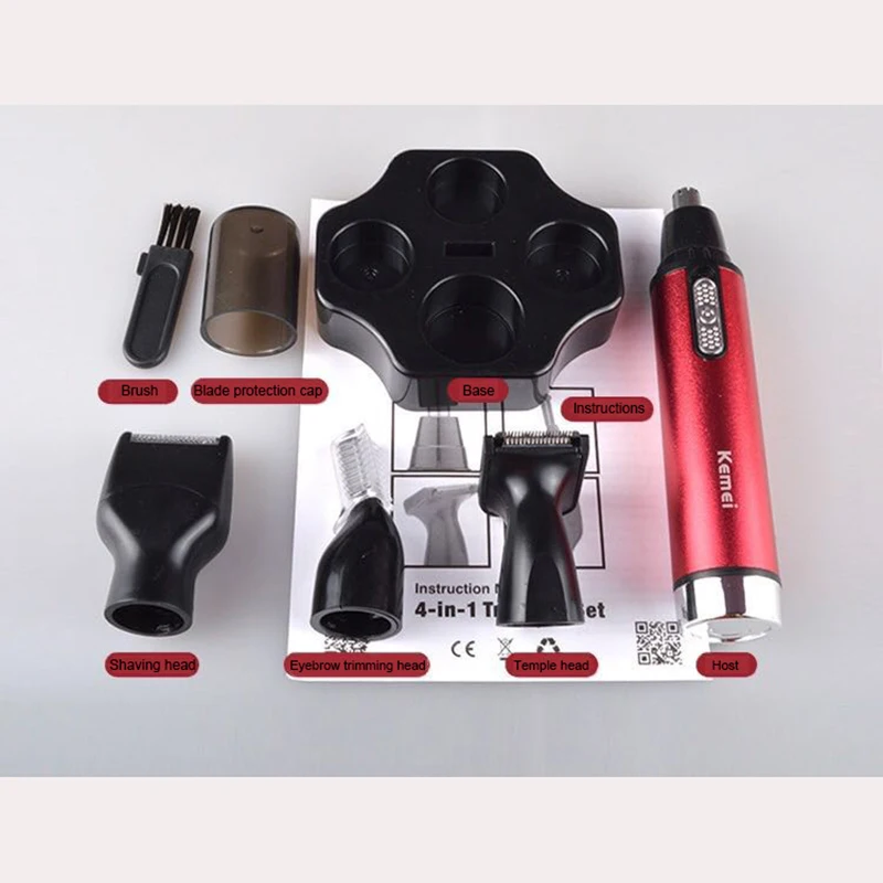 

4 в 1 питание уха нос триммер электробритва борода уход за кожей лица брови в носу и ушах, бакенбардов волосами для ухода за волосами для Для м...
