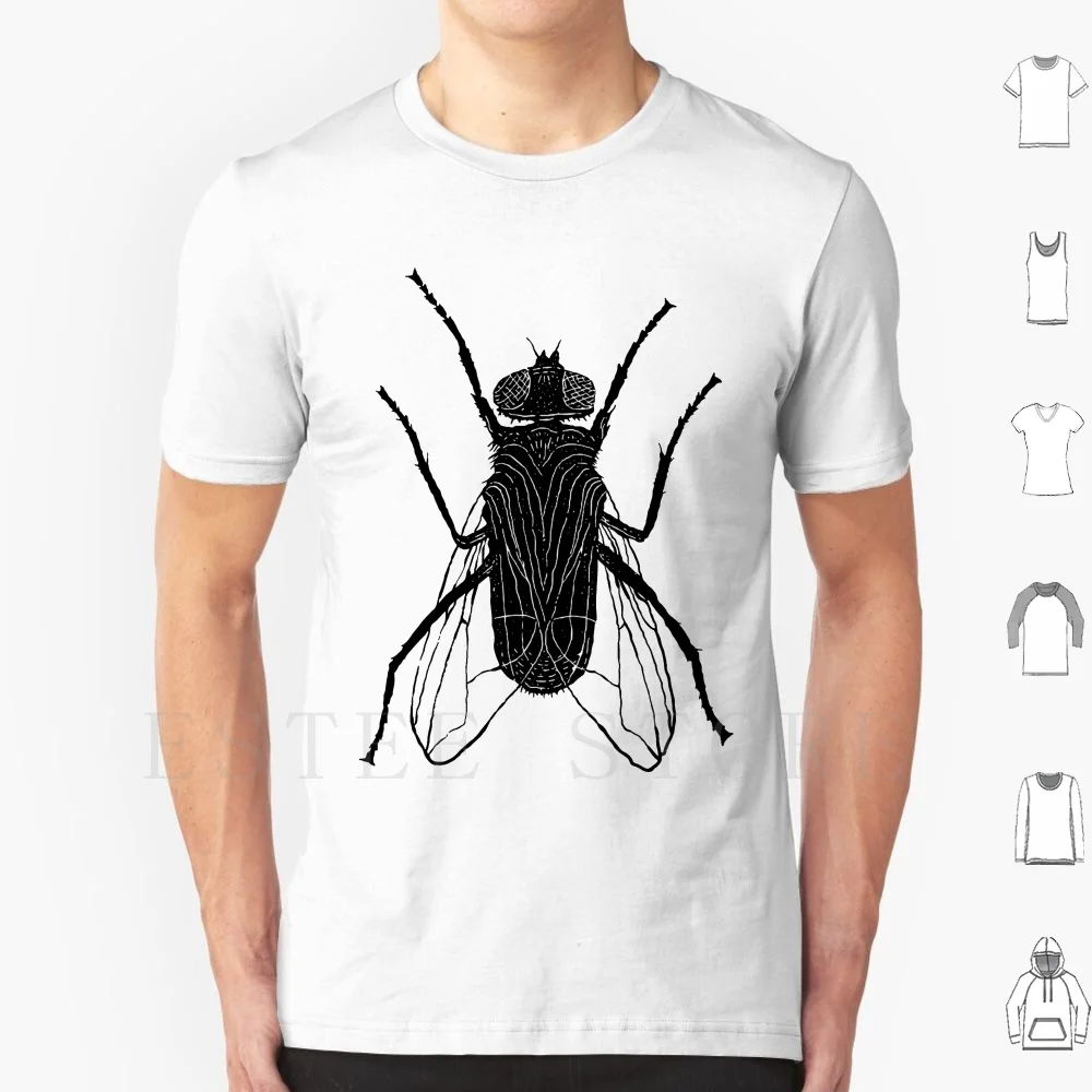 Футболка I Am The Fly хлопковая с принтом насекомых тату линокат муха природа