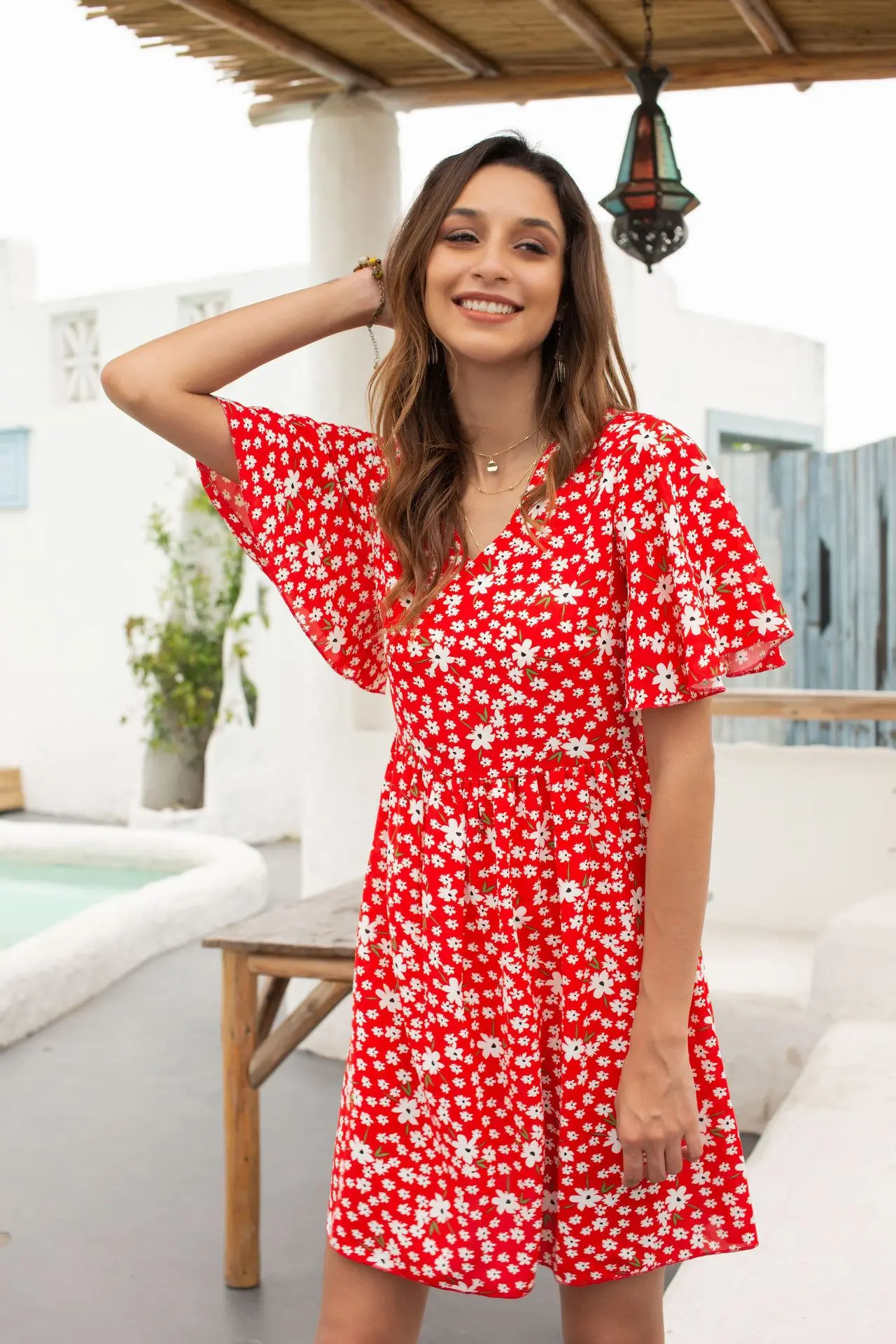 2020 женские летние шорты рукав Миди платье сексуальное элегантное в стиле бохо