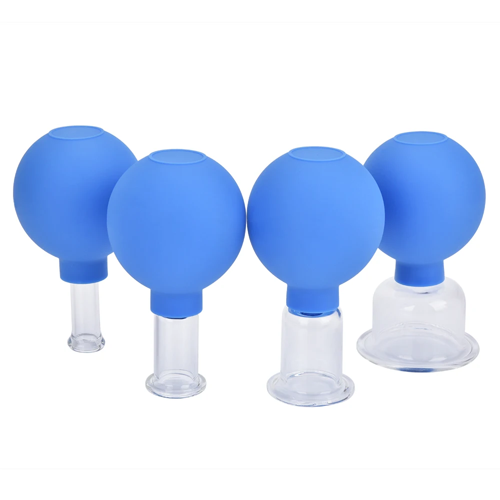 

4Pcs/Set PVC Head Glass Vacuum Cupping Cups Family Body Massage Health Care Tools
