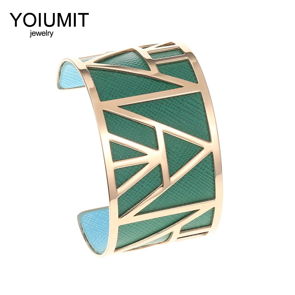 Кремо полый Широкий розового золота браслет для женщин ювелирное изделие из