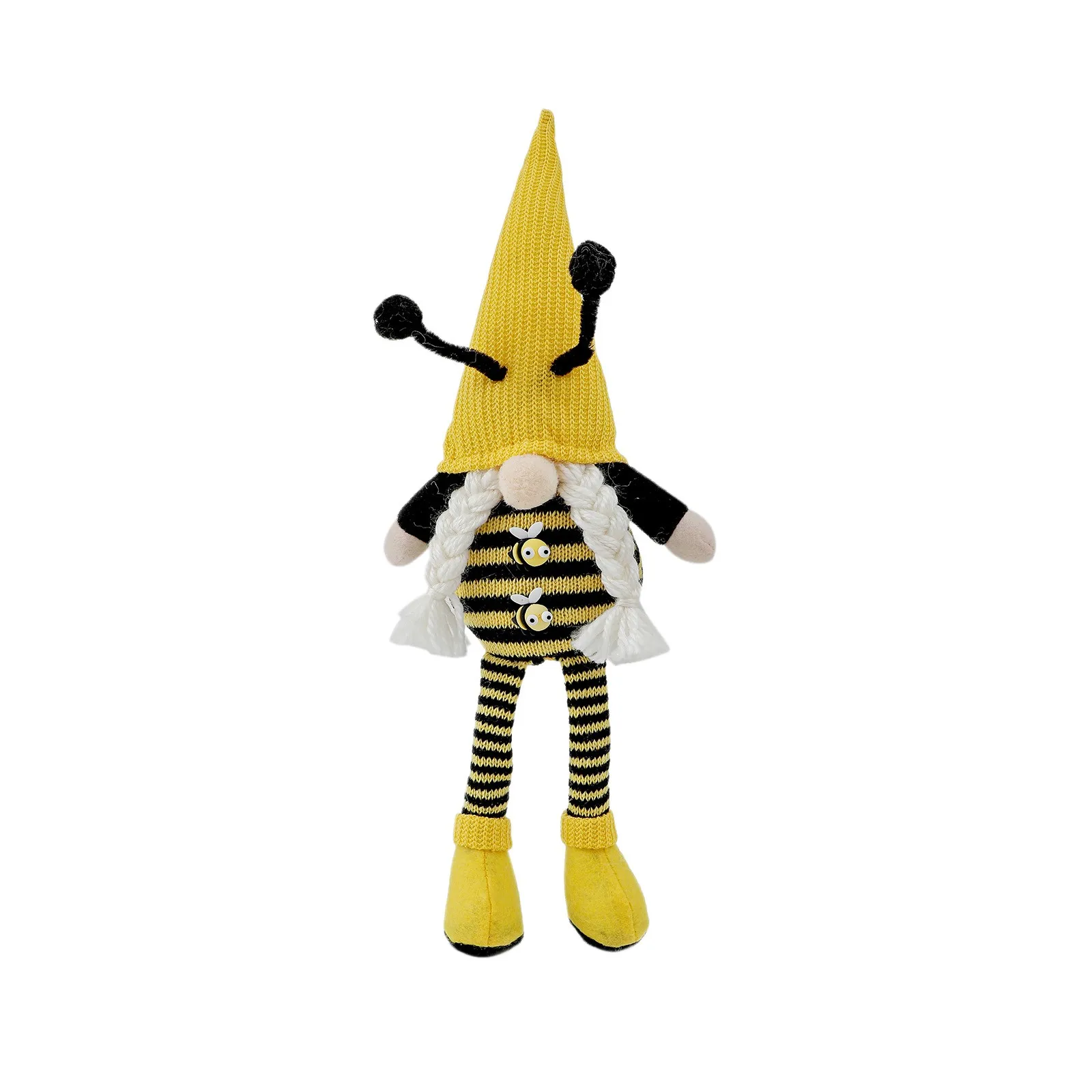 

Bee Festival Doll 2pc Bee Striped Gnome Swedish Honey Bee Elfs Home Dwarf Plush Beard Faceless Doll Window Desktop Decorations
