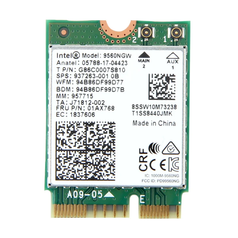 Intel 9560 двухдиапазонный 2 4g/5 ГГц беспроводной bluetooth 5 0 802.11ac m.2 cnvi 9560ngw Wi-Fi карта |