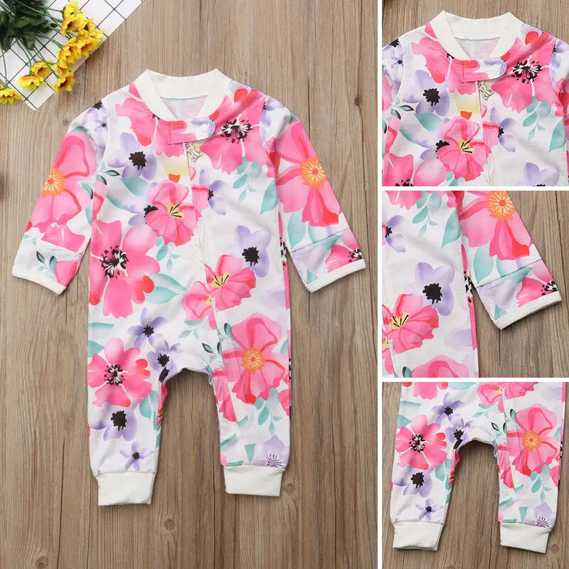 Лидер продаж очаровательный комбинезон на молнии с милым цветком для