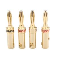 12pcs speaker cable banana plug gold plated welding non magnetic audio adapter