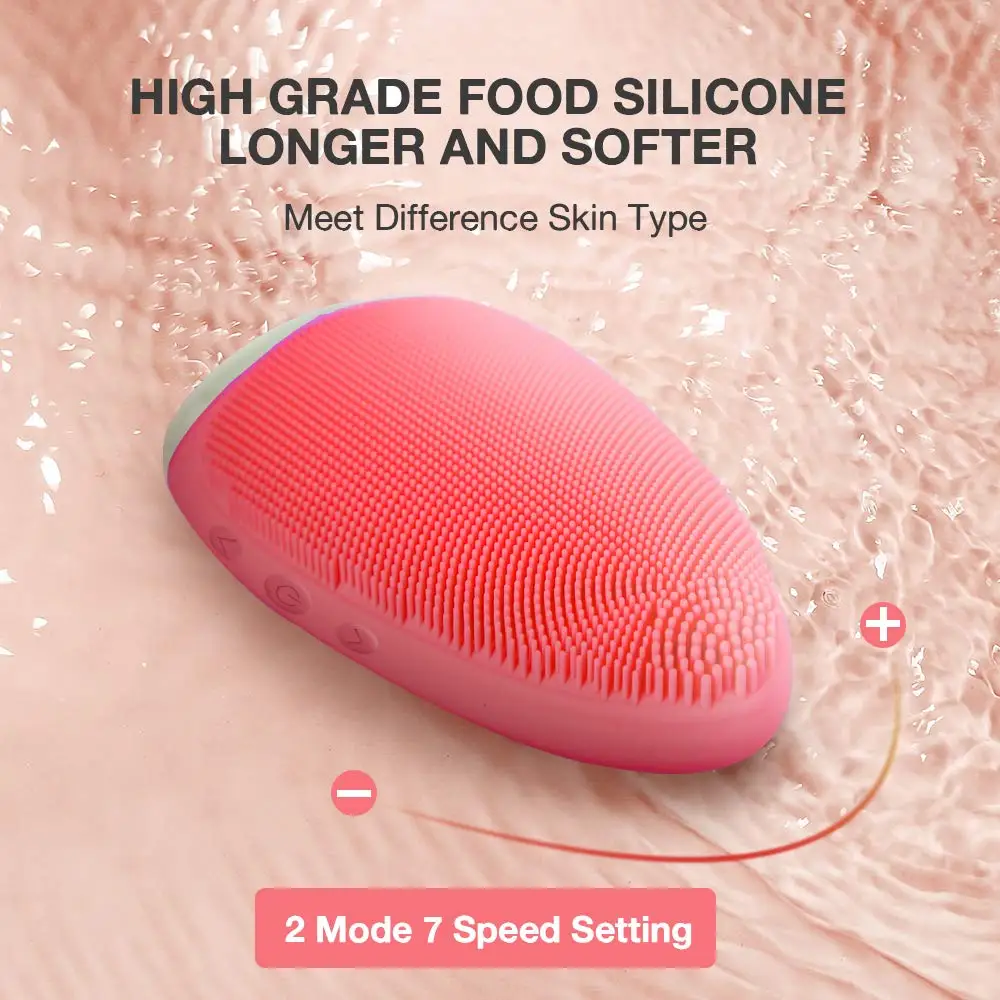 Koop Newdermo Hoge Kwaliteit Ultrasone Siliconen Gezicht Reiniging Borstel Facial Exfoliërende Wasborstel Diepe Reiniging Massage Machine