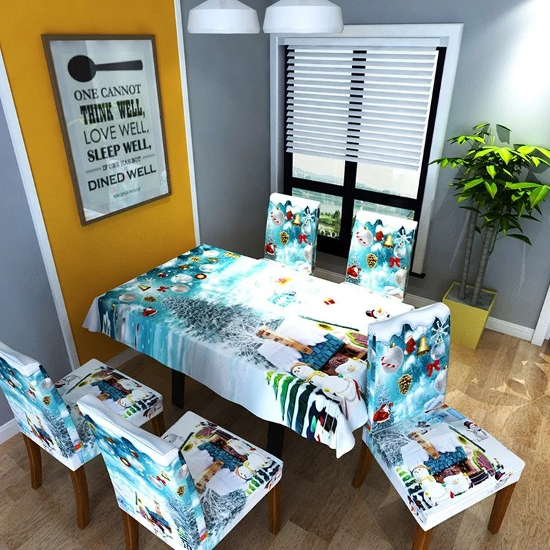 

Натяжные Чехлы для стола и стульев, на Рождество, чехол для кресла для дома год