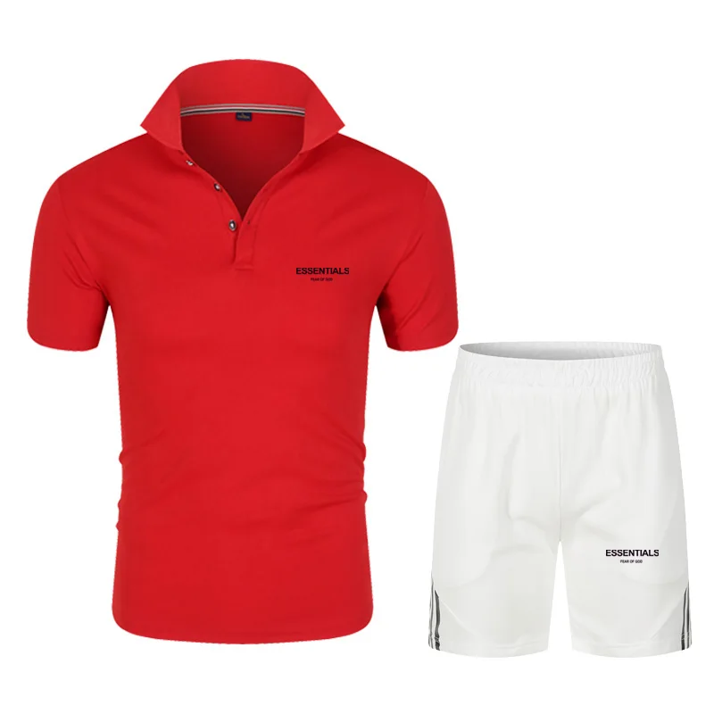

Fashion Brand New Summer TracksuitShorts Mens Casual Polo Tee Shirts Set Sportswears M-3XL