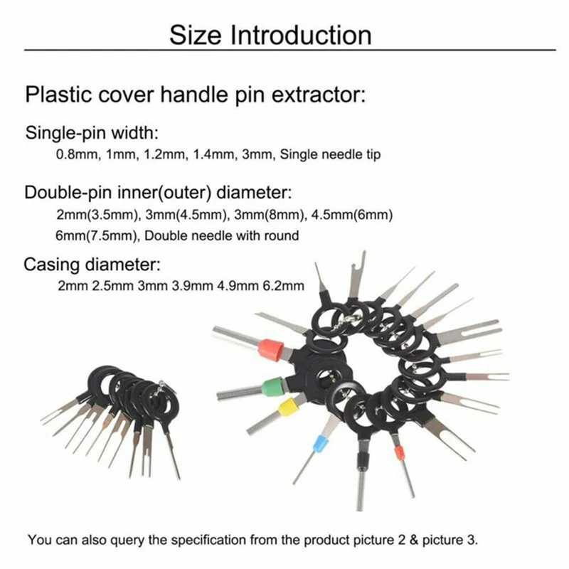 

70 Pcs/Lot Car Stainless Steel Plug Terminal Removal Tools Pin Needle Retractor Pick Electrical Wire Puller Tools Accessories