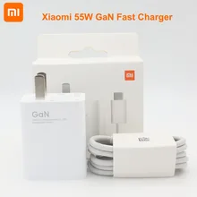 XiaoMi Mi 10 Pro Charger Original Quick 55W GaN Fast Turbo Charge EU US Adapter 5A C Cable Apply To Mi Poco X3 M3 Redmi K40 K30