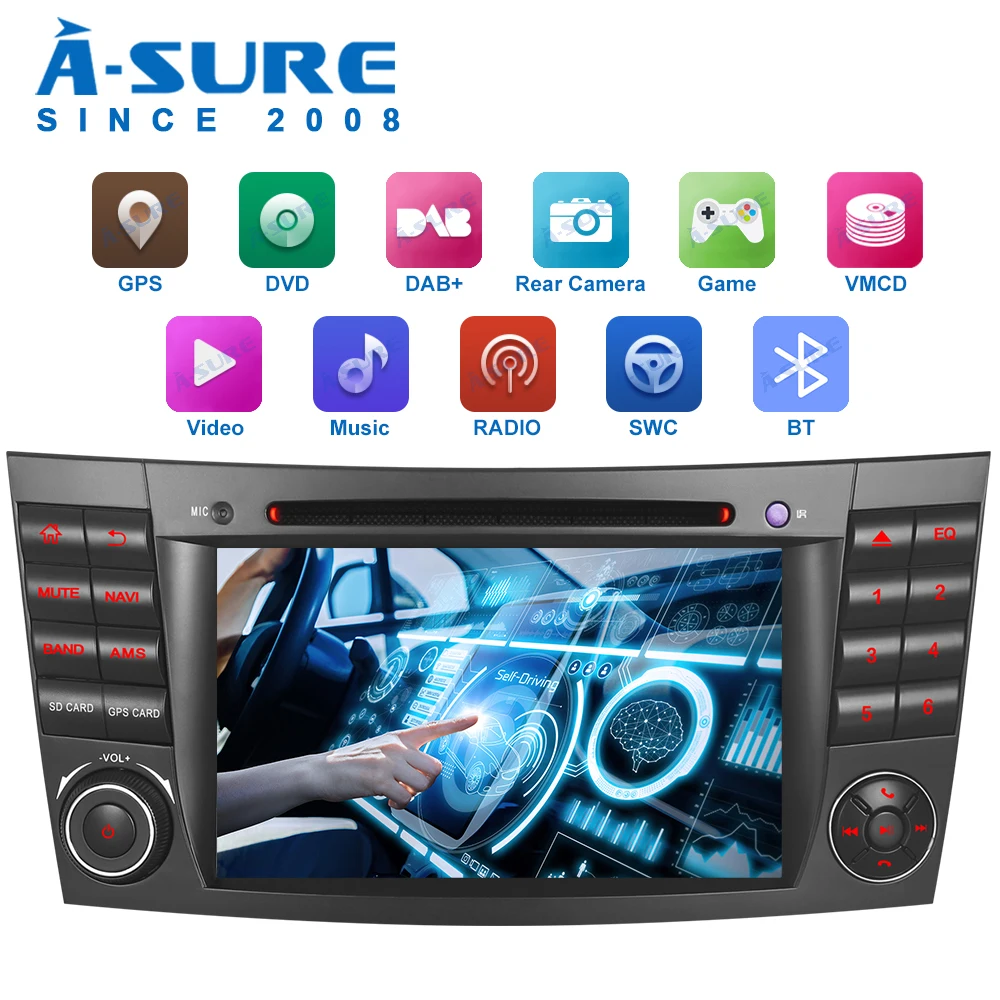 Автомобильный мультимедийный плеер A Sure 2 DIN 7 дюймовая стандартная навигация для