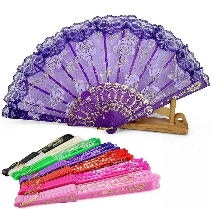 100 шт многоцветные складные цветы дизайн органза кружева веер для невесты
