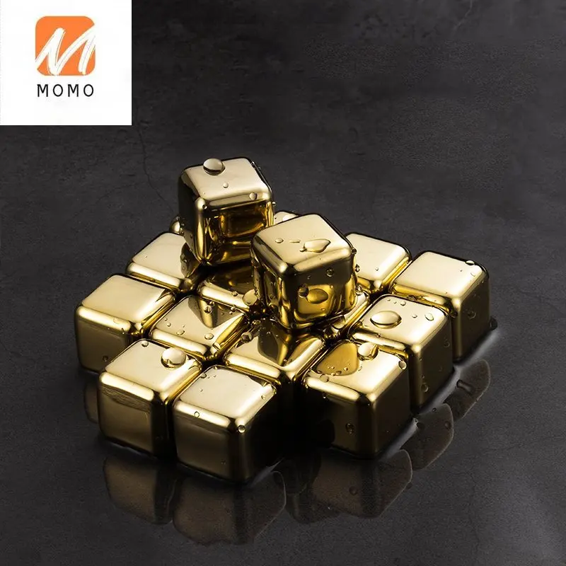 

Logo custom Bar Accessories Hot Selling Whiskey Chilling Stones Stainless Steel Ice Cube