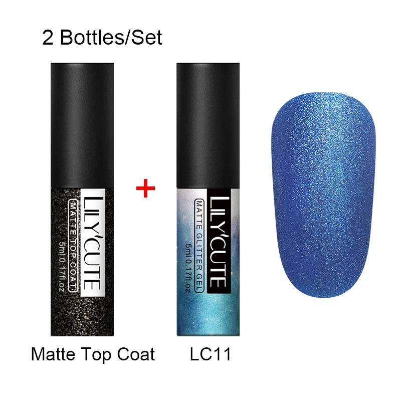 2 Bottles 11 LILYCUTE матовое верхнее покрытие Цвет УФ-гель для ногтей Полупостоянный личная гигиена лак для ногтей, маникюр Гель-краска для ногтей маникюр - Цвет: 2 Bottles 11