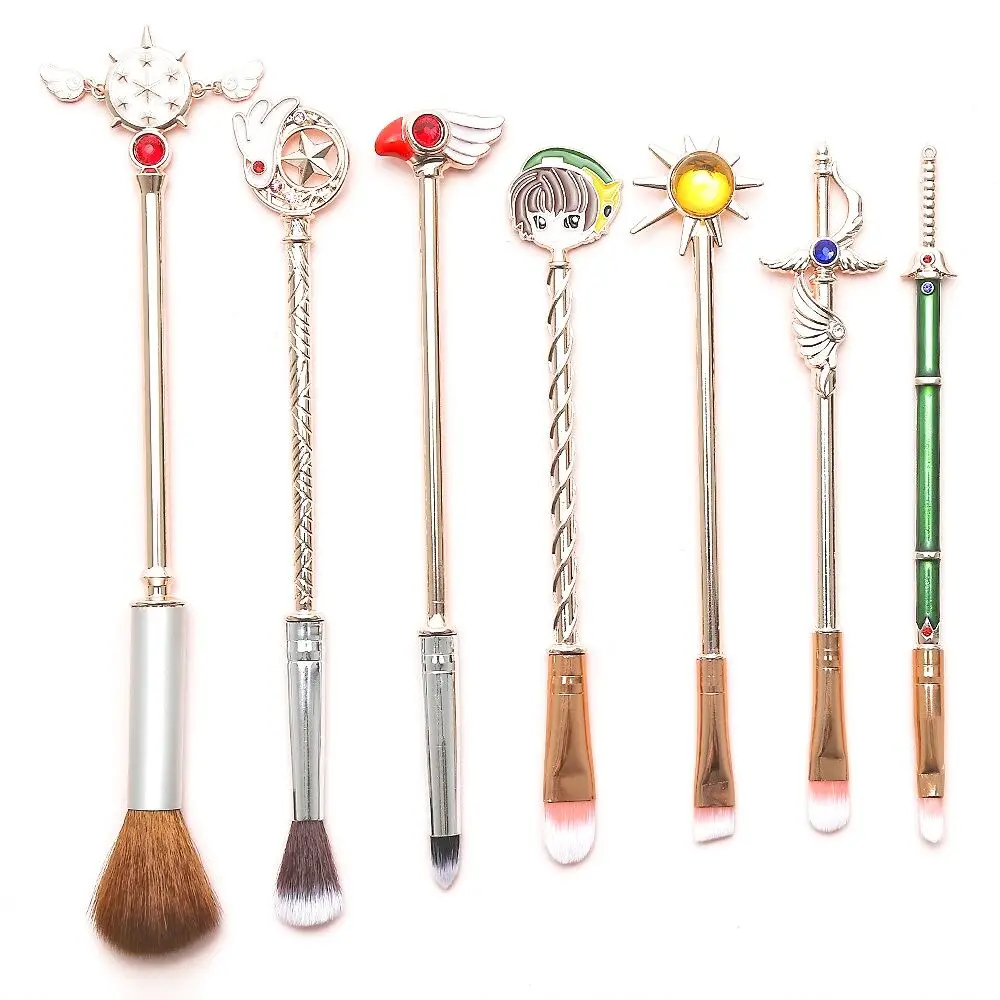 

7 Pcs Cartoon Model Magic Wand Makeup Brush Set Eye Makeup Tools Metal Handle Girl Gift