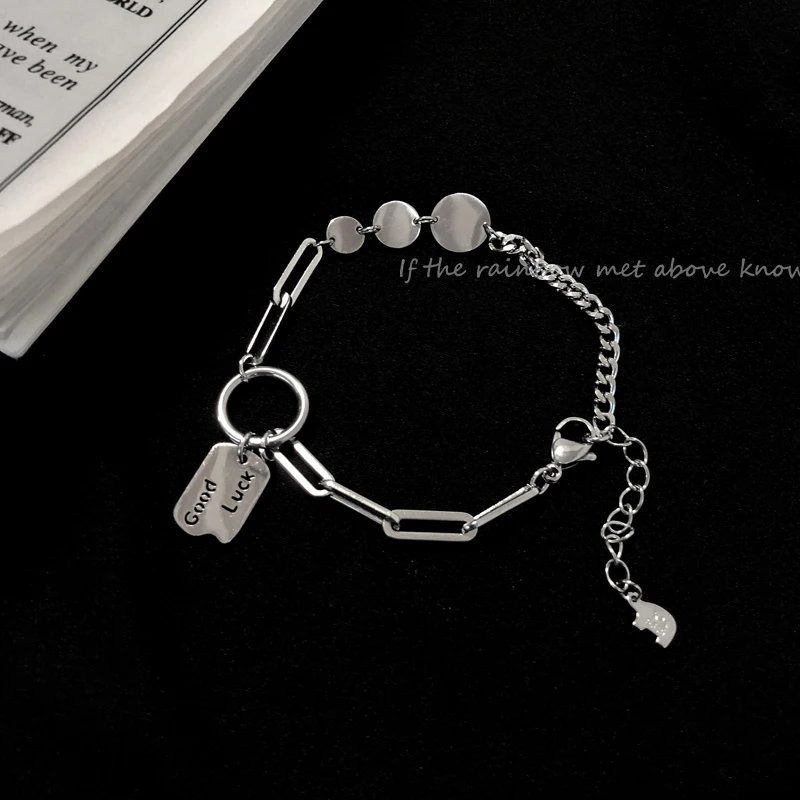 

2021 Kpop Charm Bracelet On Hand Chain Fairy Grunge Good Luck Kurapika Chain Bracelet For Women Goth Punk Emo Letter Jewelry