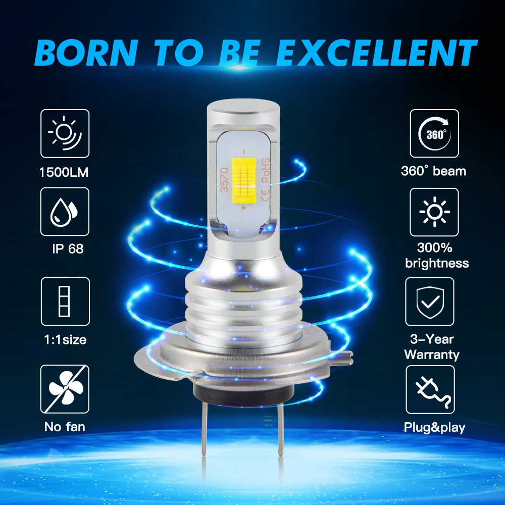 

H4/9003/HS1 LED Headlight Bulb CSP Hi/Lo 6500K 100W 3000LM Headlamp For Suzuki King Quad 400 King Quad 450 King Quad 500 750