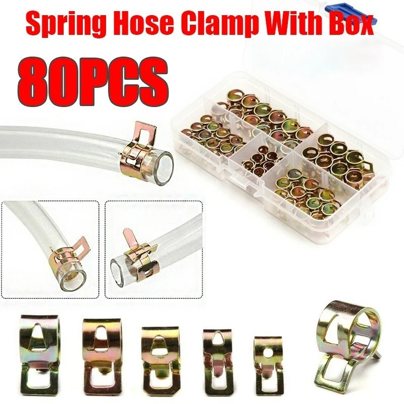80 шт 6/7/8/9/10 мм пружинный зажим Топливопровод шланг водяной трубы Воздушная трубка