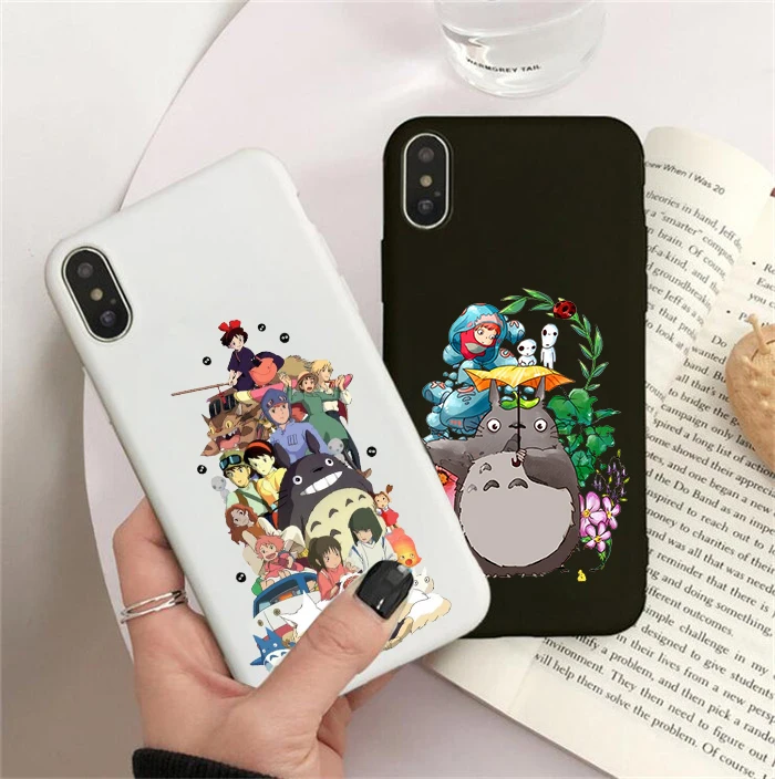 Японский мультфильм Тоторо чехол для телефона iPhone 7 8 Plus 6S матовый Силиконовый X XS