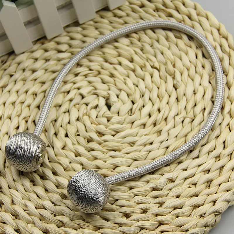 Серебряные металлические магнитные жемчужные шариковые Завязки для штор