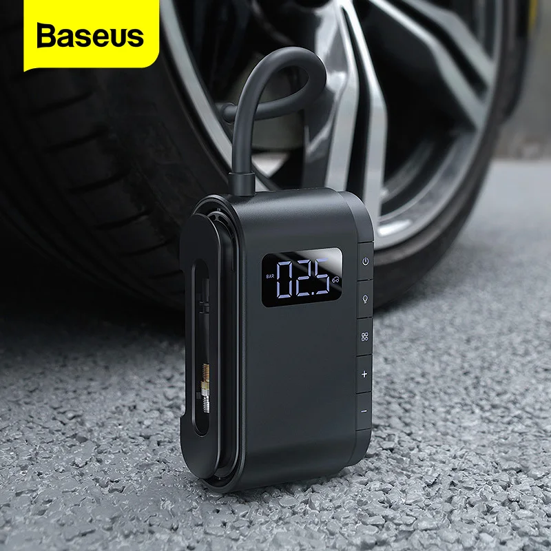 

Компрессор Baseus для автомобиля, портативный воздушный насос для шин, ПВХ, матрас для лодки, мини-компрессор