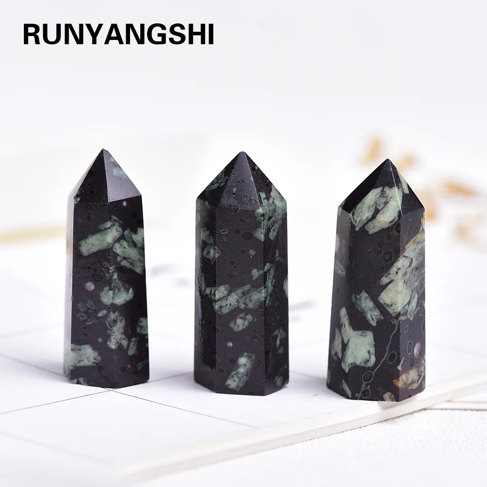 1 шт. натуральный камень Хризантема КРИСТАЛЛ ТОЧКА шестиугольник колонна для