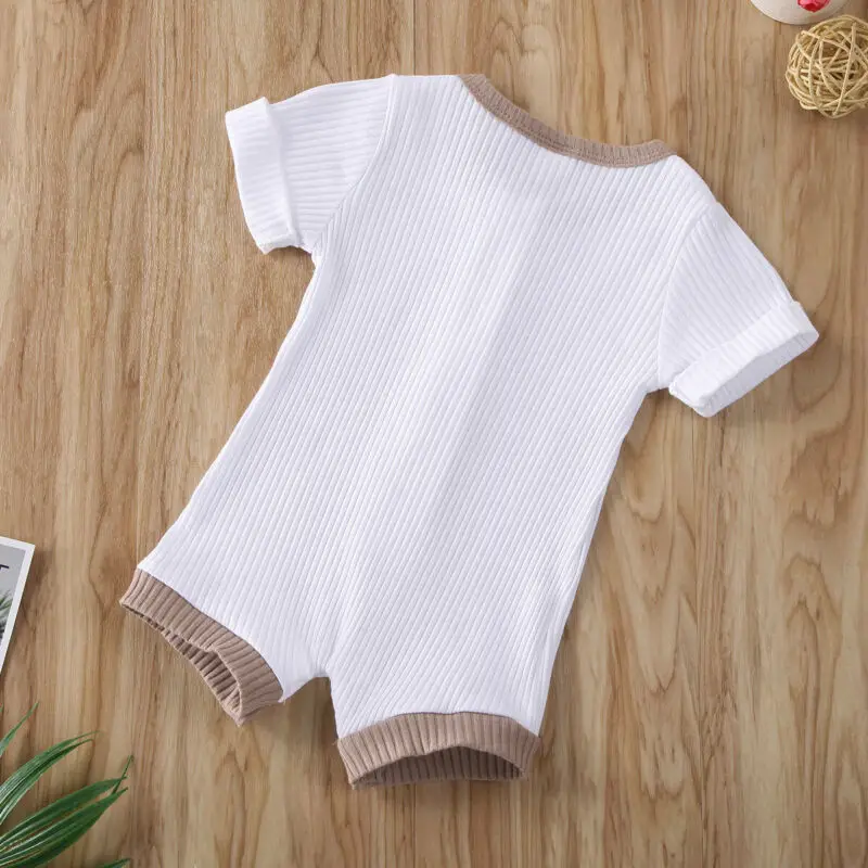

NEW Infant Baby Boy Girl Short Sleeve Romper Jumpsuit Bodysuit Outfit Clothes