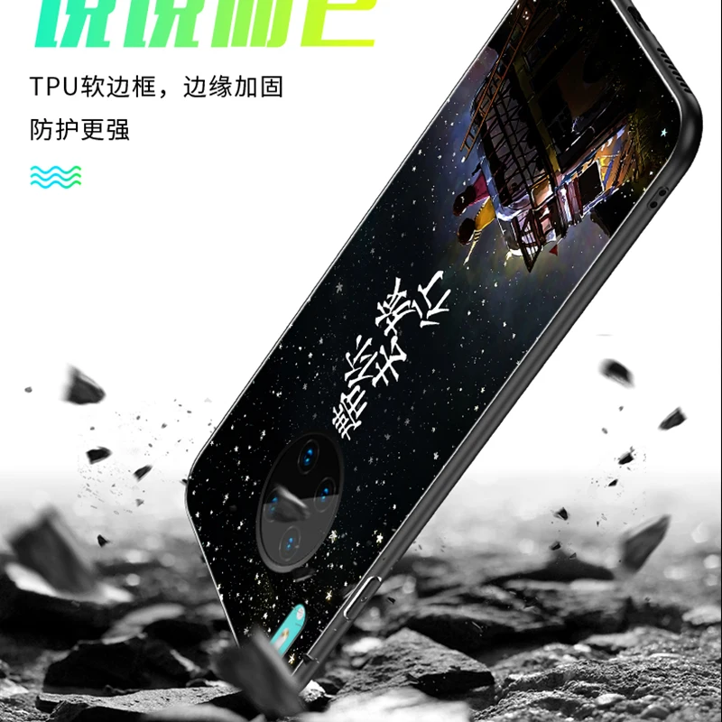 Чехол в виде светящегося стекла для huawei mate 30 20 Lite Ночной светильник чехол для mate 30 20 pro задняя крышка для huawei mate 30 5G mate 20X
