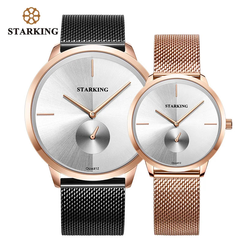 Часы STARKING для влюбленных кварцевые часы с минималистичным ремешком из