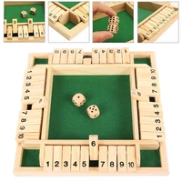 four sided 10 numbers shut the box board game set dice party club drinking games family party interactive table game toys