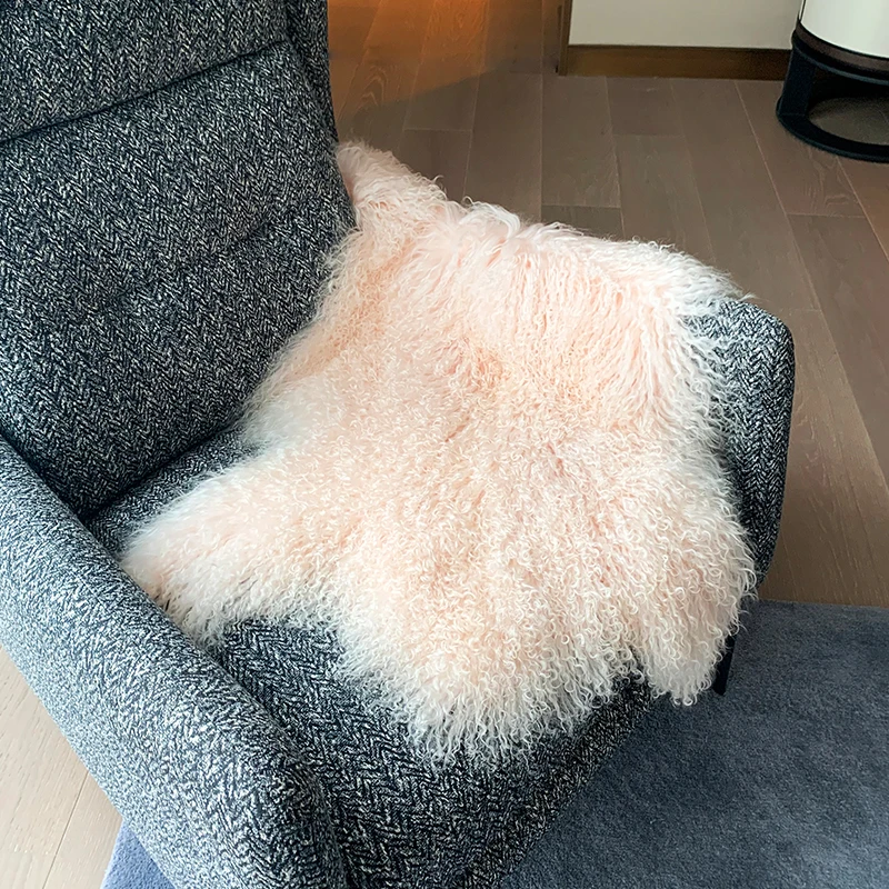 Натуральный кудрявый монгольский меховой ковер из овечьей шкуры 1 шт.